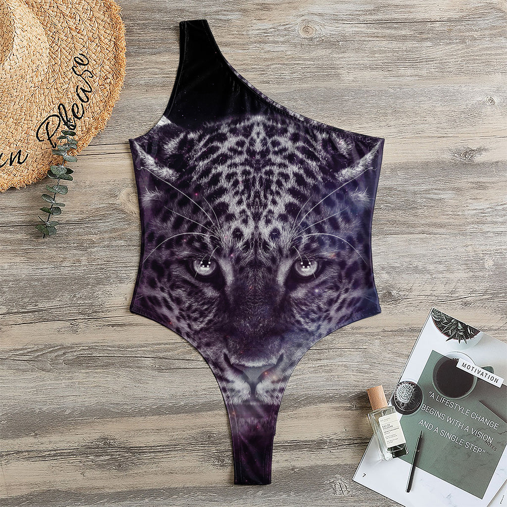 Galaxy Jaguar Print One Shoulder Bodysuit