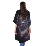 Galaxy Jaguar Print Open Front Beach Cover Up
