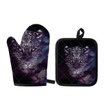 Galaxy Jaguar Print Oven Mitt And Pot Holder Set
