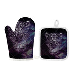 Galaxy Jaguar Print Oven Mitt And Pot Holder Set