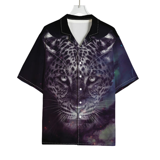 Galaxy Jaguar Print Rayon Hawaiian Shirt