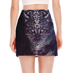 Galaxy Jaguar Print Side Slit Mini Skirt
