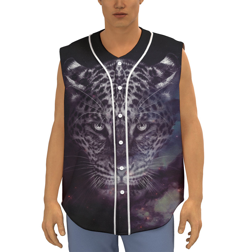 Galaxy Jaguar Print Sleeveless Baseball Jersey