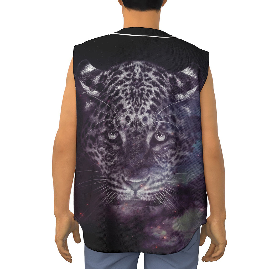 Galaxy Jaguar Print Sleeveless Baseball Jersey