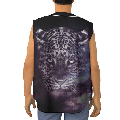 Galaxy Jaguar Print Sleeveless Baseball Jersey