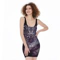 Galaxy Jaguar Print Sleeveless Bodycon Dress