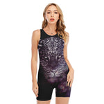 Galaxy Jaguar Print Sleeveless One Piece Swimsuit