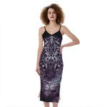 Galaxy Jaguar Print Slim Fit Midi Cami Dress