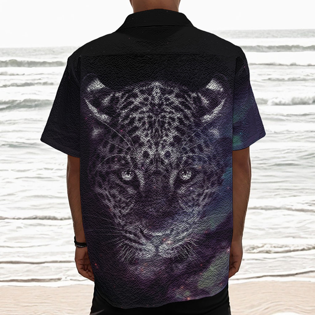 Galaxy Jaguar Print Textured Short Sleeve Shirt