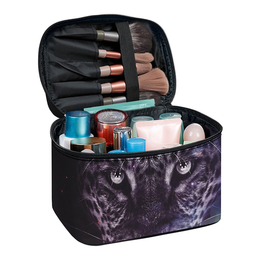 Galaxy Jaguar Print Travel Makeup Bag
