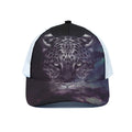 Galaxy Jaguar Print White Mesh Trucker Hat