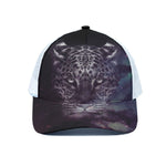 Galaxy Jaguar Print White Mesh Trucker Cap