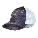Galaxy Jaguar Print White Mesh Trucker Cap