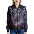Galaxy Jaguar Print Women's Bomber Jacket