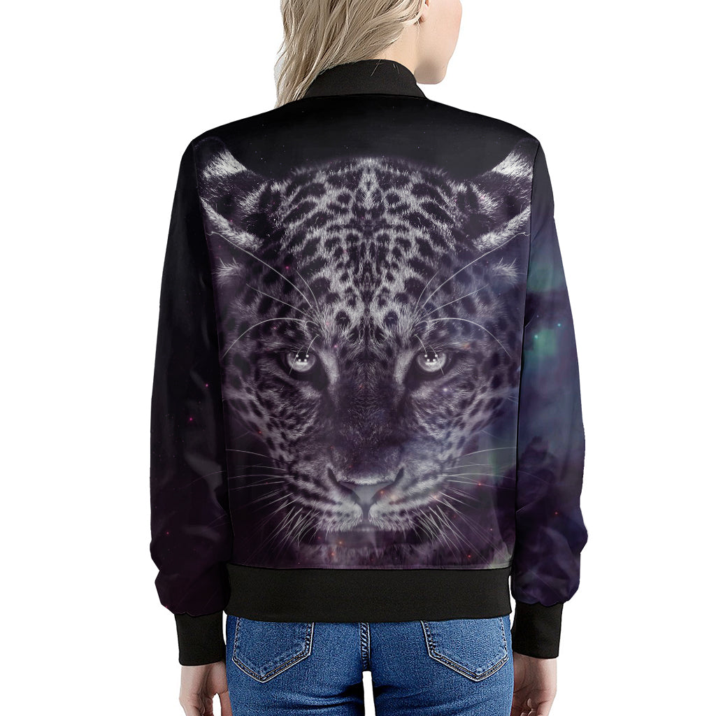 Galaxy Jaguar Print Women's Bomber Jacket