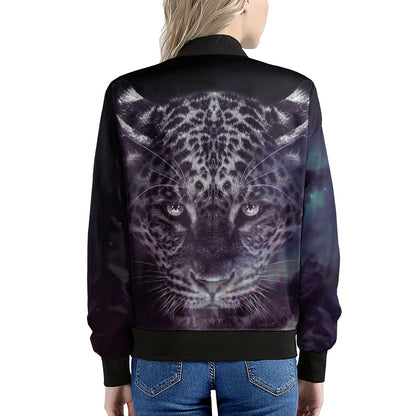 Galaxy Jaguar Print Women's Bomber Jacket