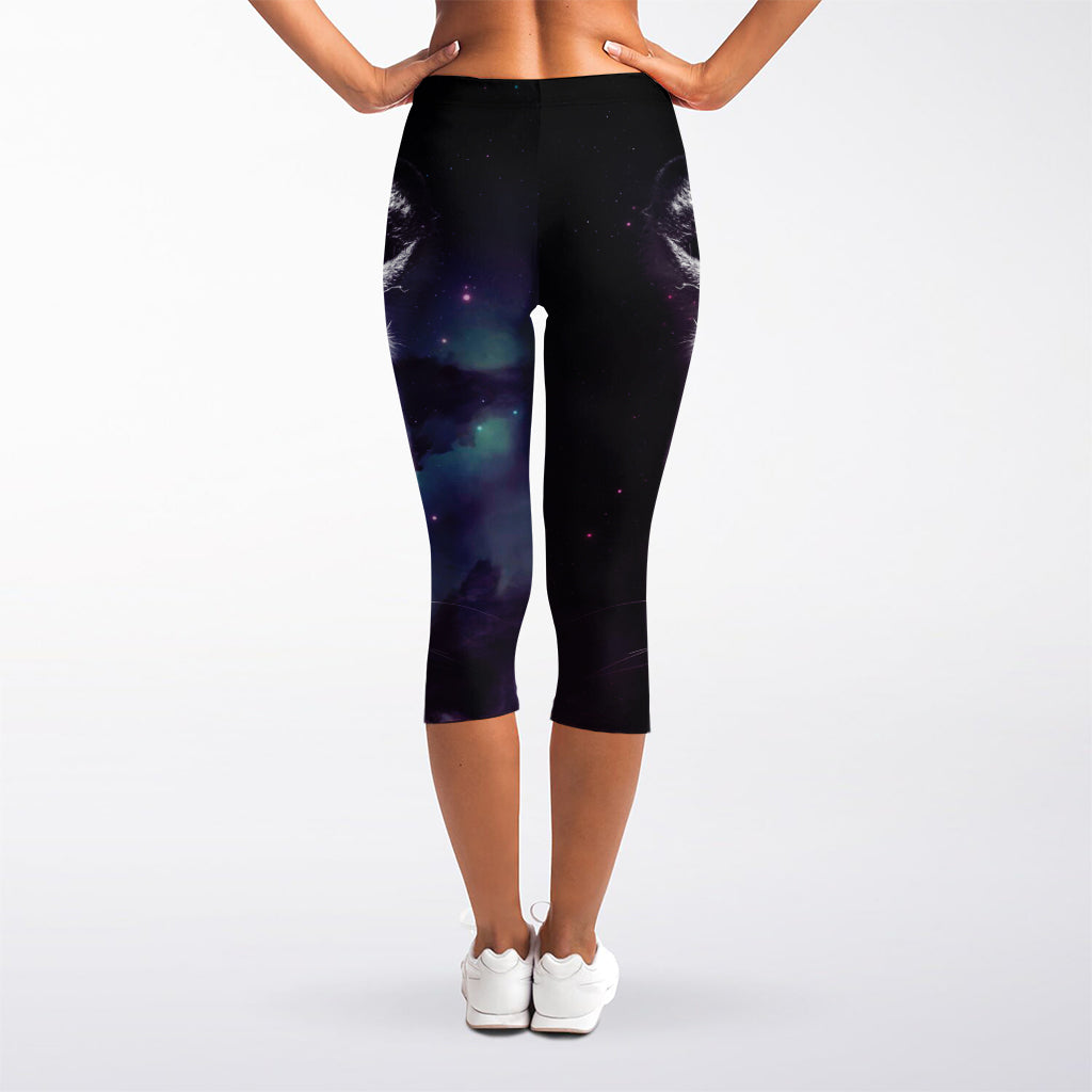 Galaxy Jaguar Print Women's Capri Leggings