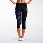 Galaxy Jaguar Print Women's Capri Leggings