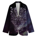 Galaxy Jaguar Print Women's Cotton Blazer
