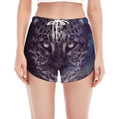 Galaxy Jaguar Print Women's Split Running Shorts