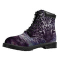 Galaxy Jaguar Print Padded Collar Lace Up Boots