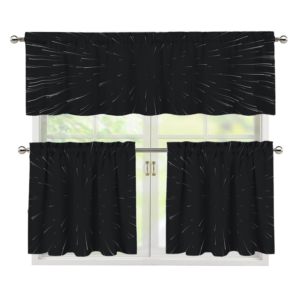 Galaxy Lightspeed Print 3 Piece Kitchen Curtains
