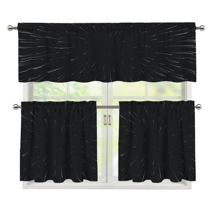 Galaxy Lightspeed Print 3 Piece Kitchen Curtains