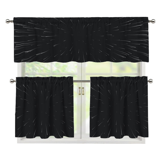 Galaxy Lightspeed Print 3 Piece Kitchen Curtains
