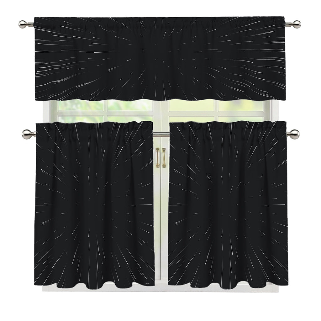 Galaxy Lightspeed Print 3 Piece Kitchen Curtains