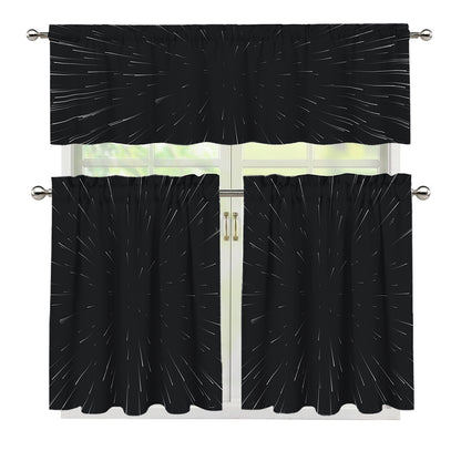 Galaxy Lightspeed Print 3 Piece Kitchen Curtains