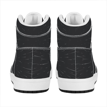 Galaxy Lightspeed Print High Top Leather Sneakers