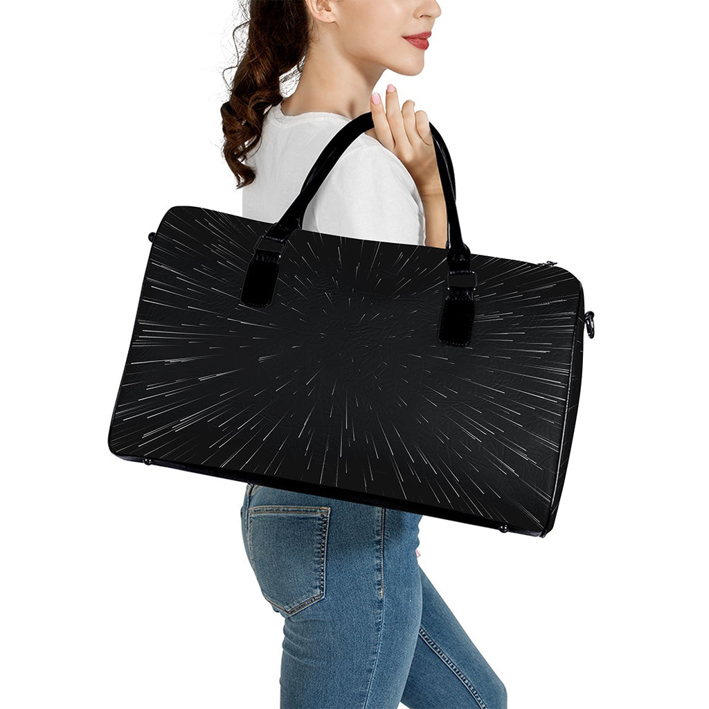 Galaxy Lightspeed Print Leather Duffle Bag