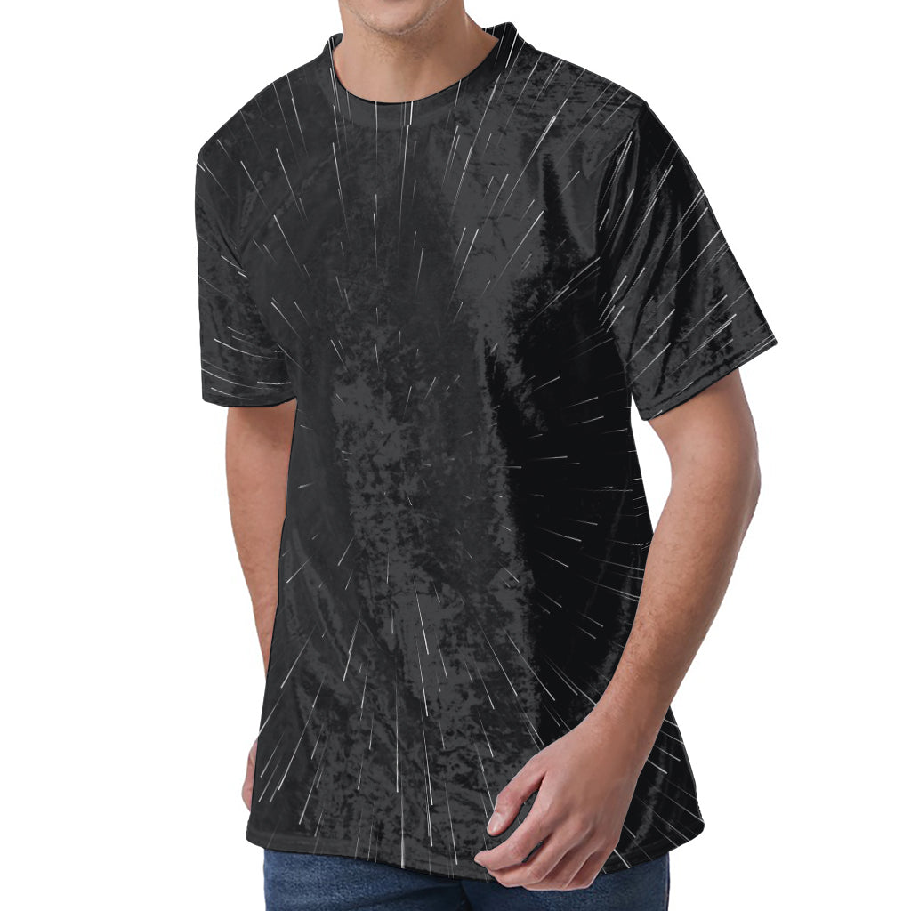 Galaxy Lightspeed Print Men's Velvet T-Shirt