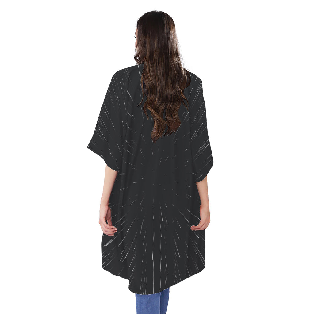 Galaxy Lightspeed Print Open Front Beach Cover Up