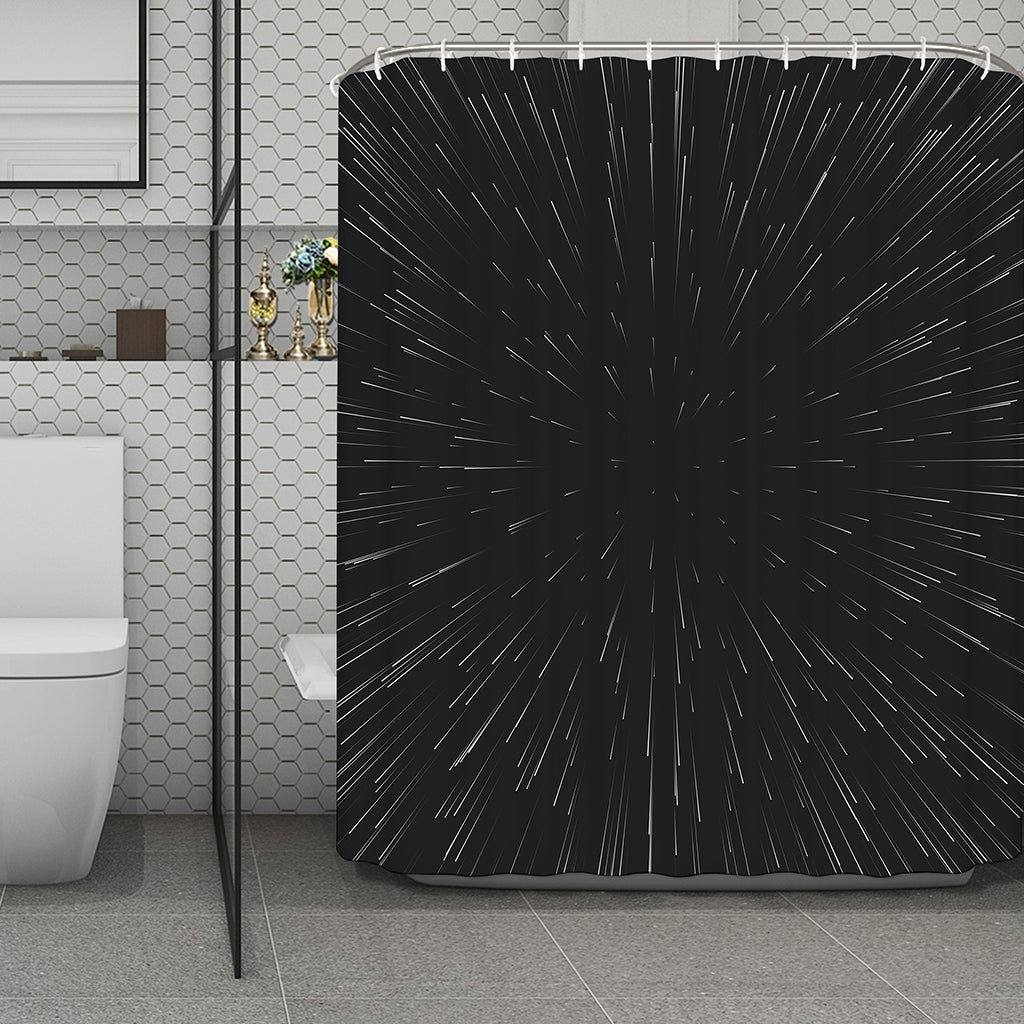 Galaxy Lightspeed Print Polyester Shower Curtain