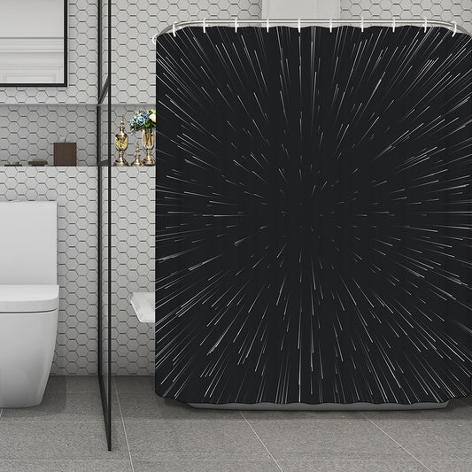 Galaxy Lightspeed Print Polyester Shower Curtain