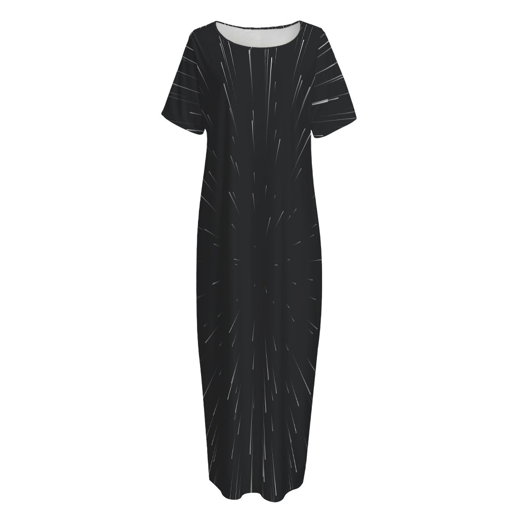 Galaxy Lightspeed Print Short Sleeve Long Nightdress