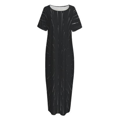 Galaxy Lightspeed Print Short Sleeve Long Nightdress