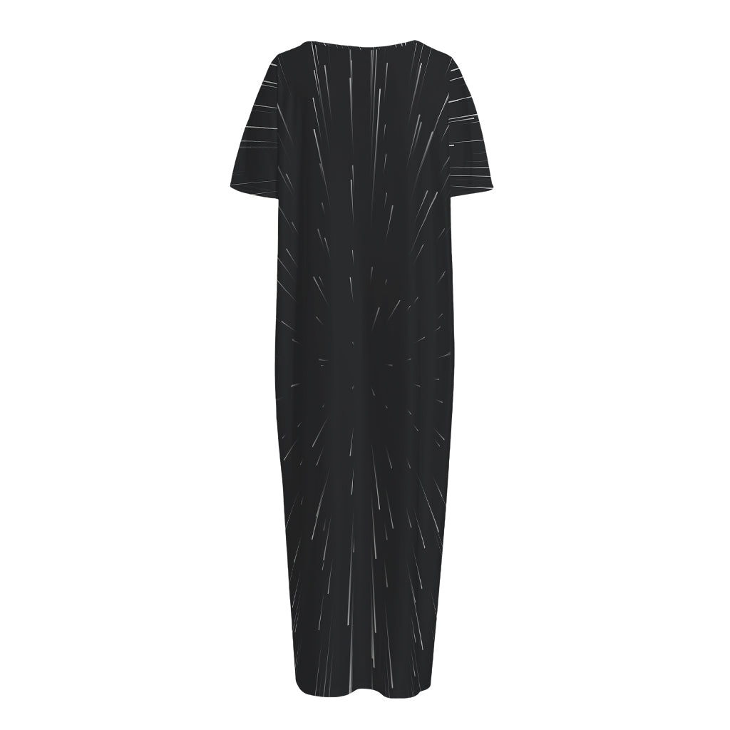 Galaxy Lightspeed Print Short Sleeve Long Nightdress
