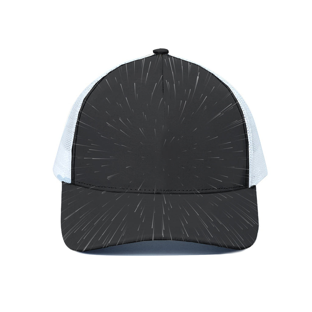 Galaxy Lightspeed Print White Mesh Trucker Cap