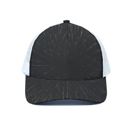 Galaxy Lightspeed Print White Mesh Trucker Cap