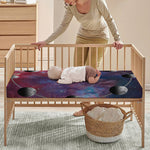 Galaxy Lunar Phase Print Baby Crib Sheet