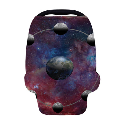 Galaxy Lunar Phase Print Baby Seat Cover
