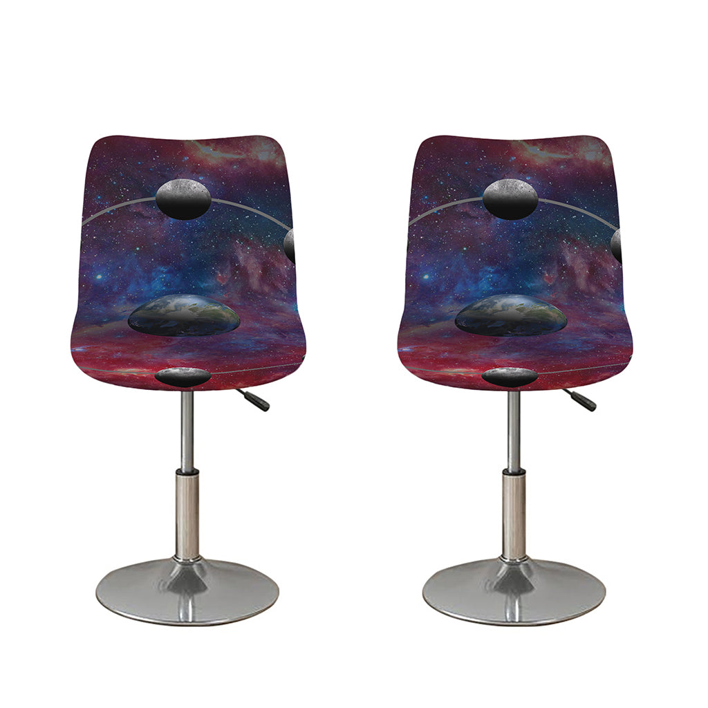Galaxy Lunar Phase Print Bar Stool Covers