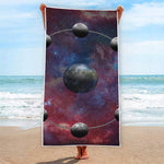 Galaxy Lunar Phase Print Beach Towel