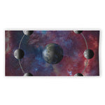 Galaxy Lunar Phase Print Beach Towel
