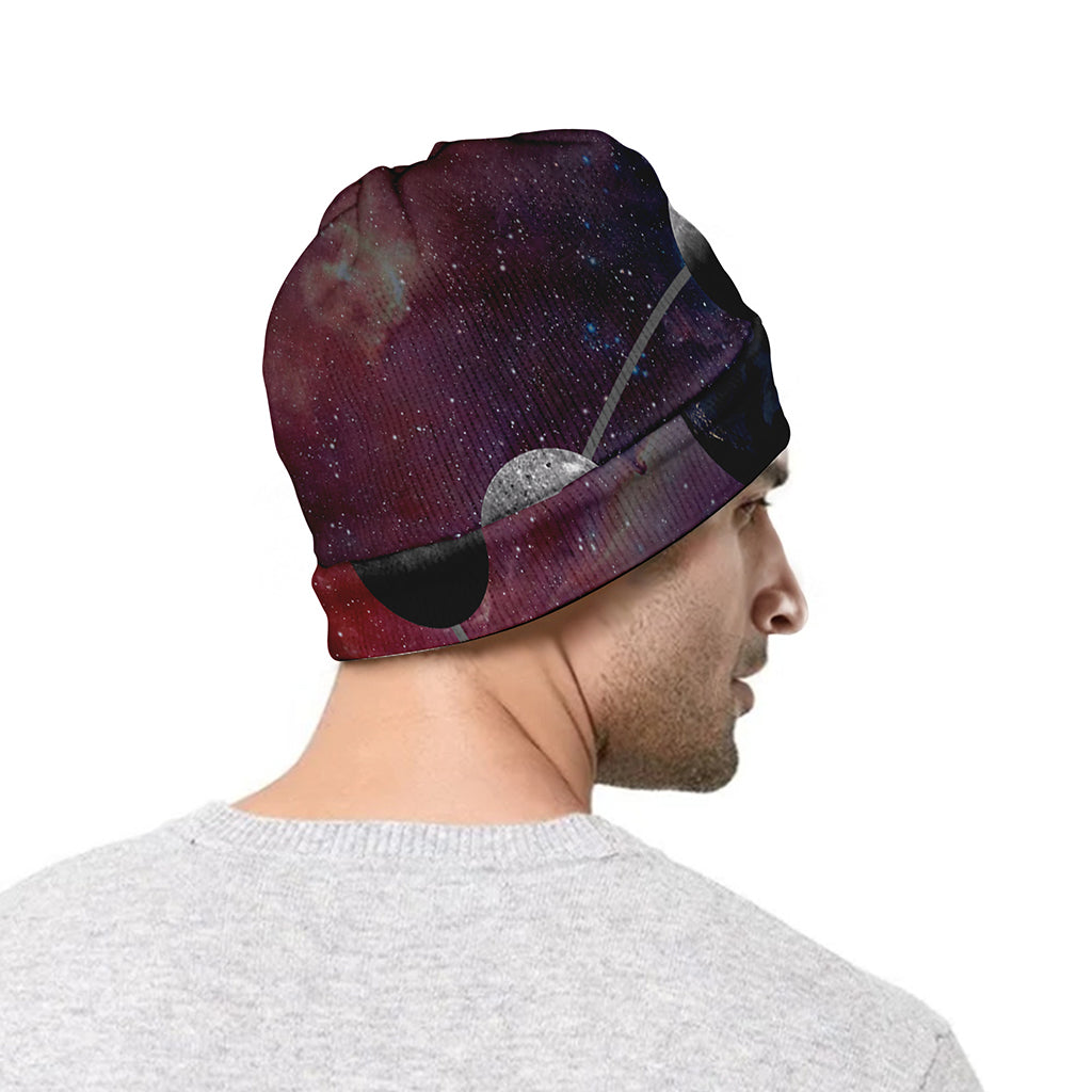 Galaxy Lunar Phase Print Beanie