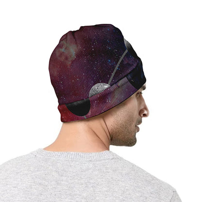 Galaxy Lunar Phase Print Beanie