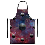 Galaxy Lunar Phase Print Bib Apron With Pocket