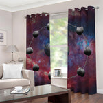 Galaxy Lunar Phase Print Blackout Grommet Curtains